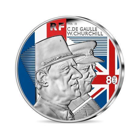 10 Euro Charles de Gaulle -  Winston Churchill Frankreich Silber PP 2021
