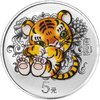 5 Yuan Lunar Tiger coloured -Farbe farbig China 15 Gramm Silber 2022 PP **