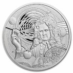 2 $ Dollar Icons of Inspiration - Isaac Newton Silver Proof Niue Island 1 oz Silber PP 2022 **