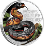 1 $ Dollar Deadly & Dangerous Red-Bellied Black Snake - Schwarzotter Tuvalu 1 oz Silber PP 2022 **