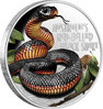 1 $ Dollar Deadly & Dangerous Red-Bellied Black Snake - Schwarzotter Tuvalu 1 oz Silber PP 2022 **