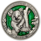 5 $ Dollar Colours of Wildlife - Koala High Relief Barbados 3 oz Silber 2022