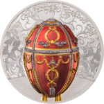 1000 Togrog Peter Carl Fabergé – Rosebud Egg High Relief Mongolei 2 oz Silber PP 2022 **
