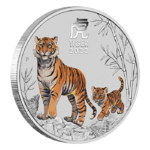 8 $ Dollar Lunar III Tiger farbig coloured Australien 5 oz Silber 2022 **