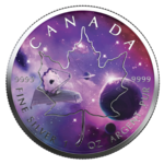 5 $ Dollar Glowing Galaxy Edition IV Maple Leaf Kanada 1 oz Silber 2022