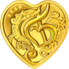 10 + 50 Yuan Auspicious Culture - Love - Liebe China 3 Gramm Gold + 30 Gramm Silber PP 2022