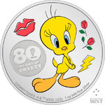 2 $ Dollar 80th Anniversary - 80 Jahre Tweety™ Niue Island 1 oz Silber PP 2022 **