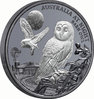 1 $ Dollar Australia at Night - Barn Owl - Schleiereule Black Proof Niue Island 1 oz Silber 2022 **