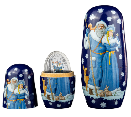 5 $ Dollar MATRYOSHKA SERIES - Father Frost and Snow Maiden Solomon Islands 1 oz Silber PP 2023