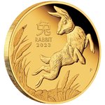 15 $ Dollar Lunar III Rabbit - Hase Australien 1/10 oz Gold PP 2023