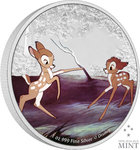 2 $ Dollar Disney™ 80 Jahre Bambi™ - Bambi und Feline  Niue Island 1 oz Silber PP 2022 **