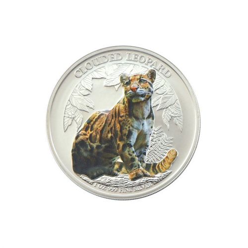 3000 Riels Cambodia Wildlife - Clouded Leopard - Nebelparder Kambodscha 1 oz Silber Coloured 2023