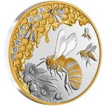 1 $ Dollar Honey Bee - Honigbiene Niue Island 1 oz Silber PP 2022 **