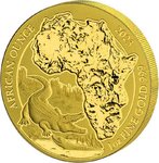 100 Francs African Ounce Nile Crocodile - Nilkrokodil Ruanda 1 oz Gold BU 2023