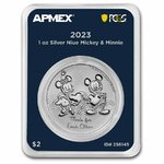 2 Dollar Disney™ Mickey & Minnie Mouse MintDirect® Premier + PCGS First Strike Niue 1 oz Silber 2023