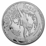 1 $ Dollar Caribbean Silver - Green Monkey - Grünmeerkatze Barbados 1 oz Silber 2023