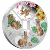 4 x 1 $ Dollar Lunar III Rabbit - Hase Quadrant Four Coin Set Tuvalu 4 x 1 oz Silber 2023 **