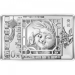 50 Yuan Lunar Rabbit - Hase Rectangular China 150 Gramm Silber 2023 PP **