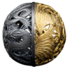 5 $ Dollar Dragon and Phoenix - Drache & Phönix Filligree Spherical Coin Samoa 2 oz Silber 2023
