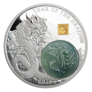 25 Francs Lunar Jade Dragon - Drache Burundi 2 oz Silber PP 2024