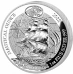 50 Francs Nautical Ounce USS Constitution Ruanda Rwanda 1 oz Silber PP 2022