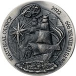 1000 Francs Nautical Ounce USS Constitution High Relief 60/6 Ruanda Rwanda 3 oz Silber 2022