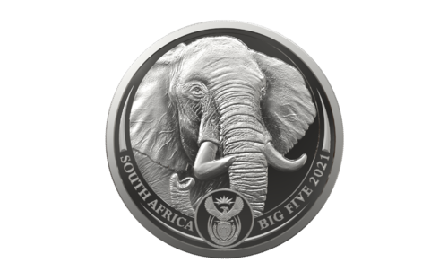 5 Rand BIG FIVE II - Elephant - Elefant Südafrika South Africa 5 oz Silber 2021 **