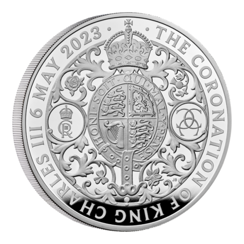 10 Pounds Pfund Coronation - Krönung King Charles III Grossbritannien UK 5 oz Silber PP 2023