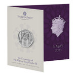 50 Pence Coronation - Krönung King Charles III Grossbritannien UK BU im Folder 2023