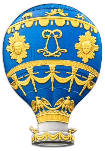 25 Francs Hot Air Balloon - Heißluftballon Burundi 2 oz Silber Antique Finish 2023