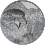 1000 Togrog Mongolian Falcon - Falke Ultra High Relief Black Proof Mongolei 2 oz Silber 2023 **