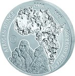 50 Francs African Ounce 15th Anniversary - 15 Jahre Berggorilla Ruanda 1 oz Silber 2023