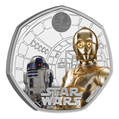 50 Pence Star Wars™ - R2-D2™ & C-3PO™ Grossbritannien UK Silber PP 2023