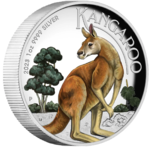 1 $ Dollar Känguru Kangaroo High Relief Coloured - Farbig Australien 1 oz Silber PP 2023 **