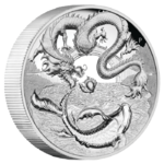 2 $ Dollar Chinese Myths and Legends - Dragon and Koi High Relief Australien 2 oz Silber PP 2023 **