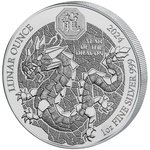 50 Francs Lunar Ounce Year of the Dragon - Drache Ruanda 1 oz Silber PP 2024
