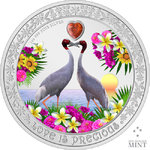 2 $ Dollar Liebe ist wunderbar - Love is precious Sarus Cran Saruskraniche Niue 1 oz Silber 2024 **