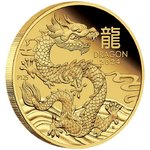 15 $ Dollar Lunar III Year of the Dragon - Drache Australien 1/10 oz Gold PP 2024