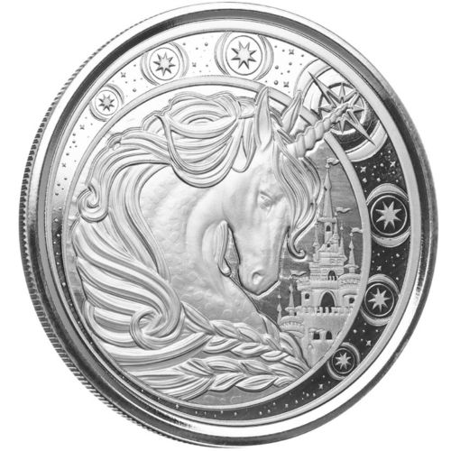 5 Cedis Unicorn - Einhorn Ghana 1 oz Silber Prooflike 2023 **