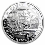 5 $ Dollar Black Flag - Piratenschiff Serie - Henry Every - The Fancy Tuvalu 5 oz Silber BU 2023 **