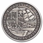 1 Dollar Black Flag Piratenschiff Serie Henry Every The Fancy Tuvalu 1 oz Silber Antique Finish 2023