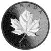 50 $ Dollar Maple Leaf Leaves in Motion Incuse - Black Rhodium Plating Kanada 5 oz Silber 2024 **